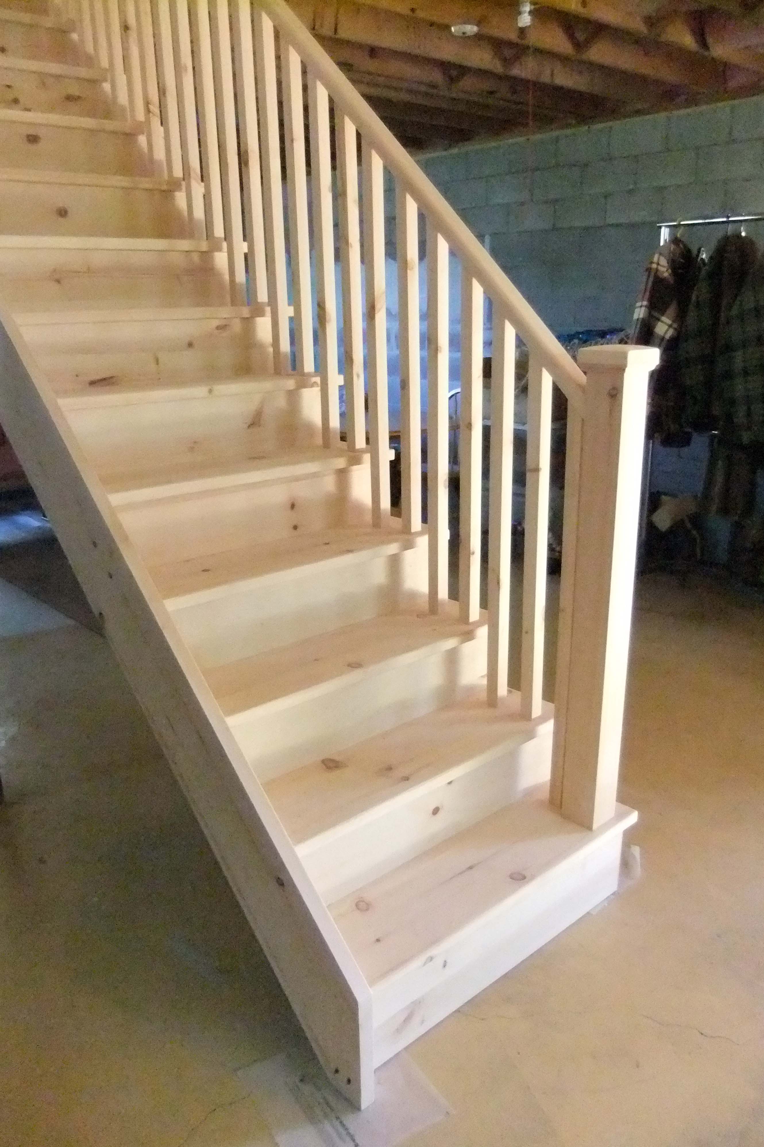 Carpet Grade Custom Wood Stairs, Pine Risers